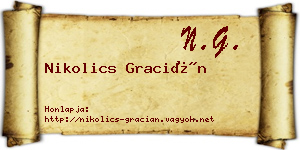 Nikolics Gracián névjegykártya